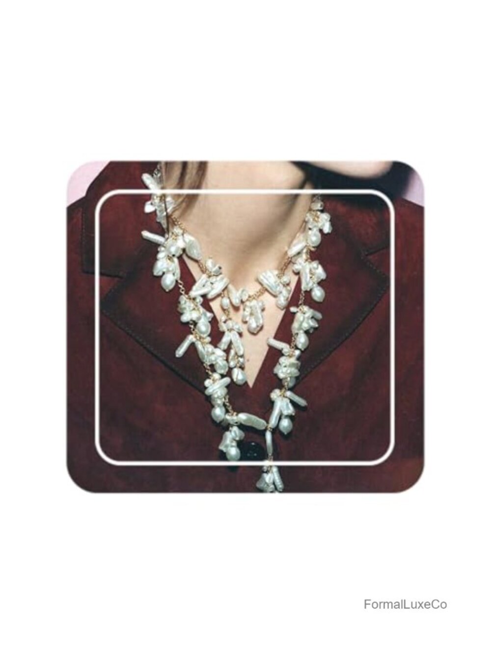 Freshwater Baroque Pearl Statement Necklace, Gold-Tone Cluster Pendant Jewelry